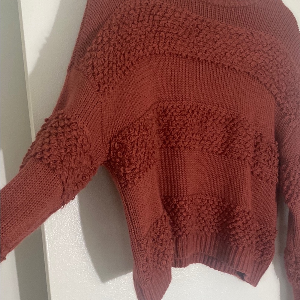 Chunky Knit Turtleneck Sweater - Rust Red - Picture 2 of 3